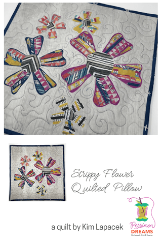 Strippy Flower Mini Quilt by Kim Lapacek