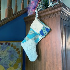 vintage quilt christmas stocking